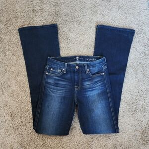 7 For All Mankind A Pocket Dark Wash Flare Jeans Size 25 Long Inseam 35"